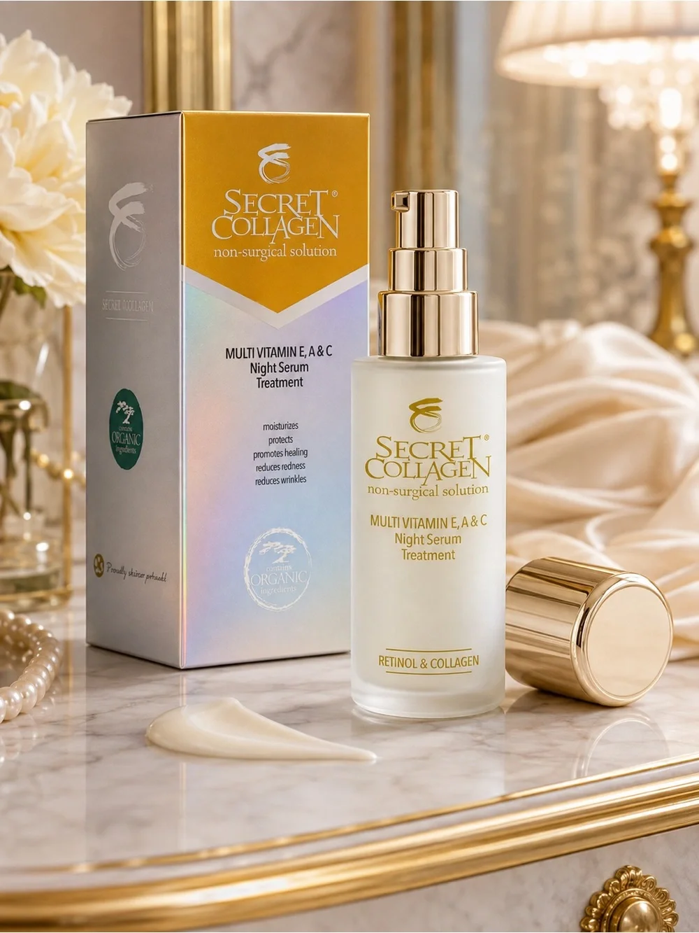 Secret Collagen Multi Vitamin E A & C Hydration Night Moisturizer 1.7 oz NIB